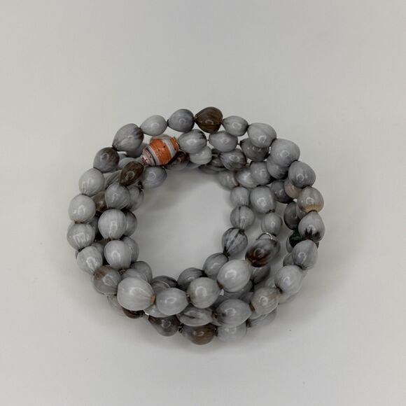 Job’s Tears Seed Bracelet Gray Boho Wrap Around Bangle Stacking Adlay - Picture 5 of 9